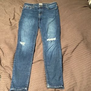 Hudson Blair high rise, dark blue with holes in knees